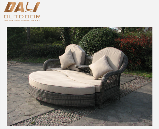 Conjunto de espreguiçadeiras de vime de rattan de 2 peças ao ar livre para pátio