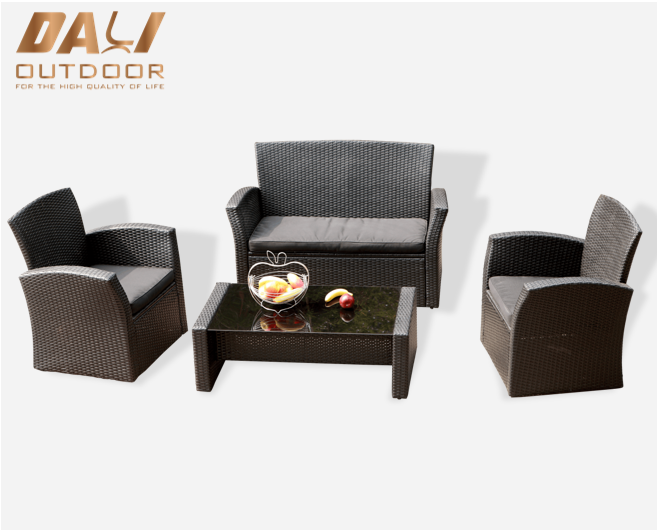 Conjunto de sofás de vime para pátio de jardim ao ar livre, novo e moderno, barato e mais vendido