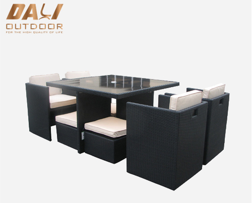 Hot 5pcs Almofada Polyrattan Móveis de Rattan Cadeira e Mesa de Jardim Pátio PE Vime Rattan Conjunto de Mesa Ao Ar Livre Móveis de Jantar